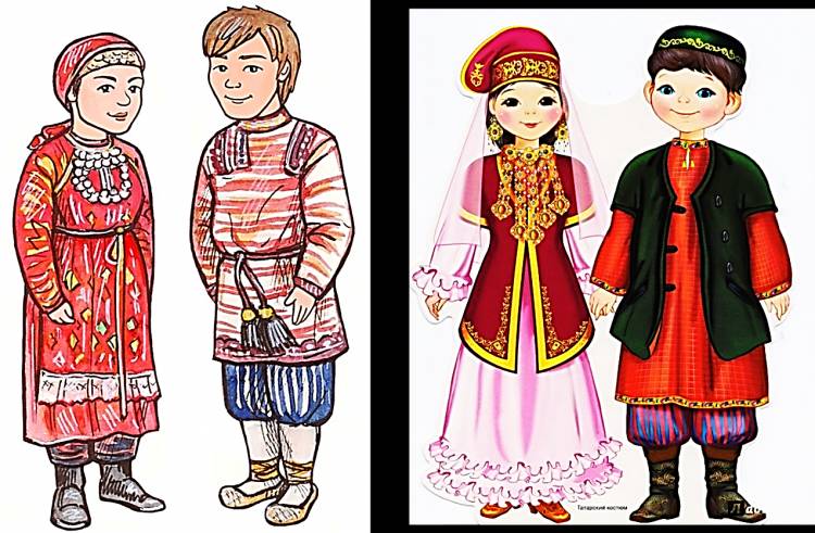 Детский татарский костюм национальный рисунок 