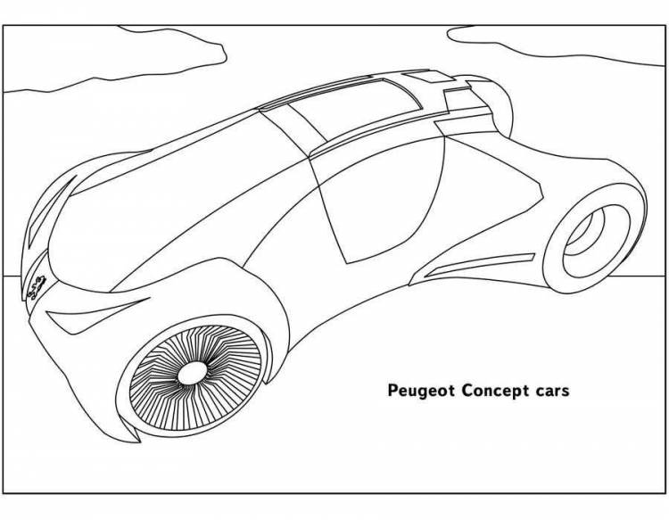 Раскраска Машины будущего скачать и распечатать бесплатно