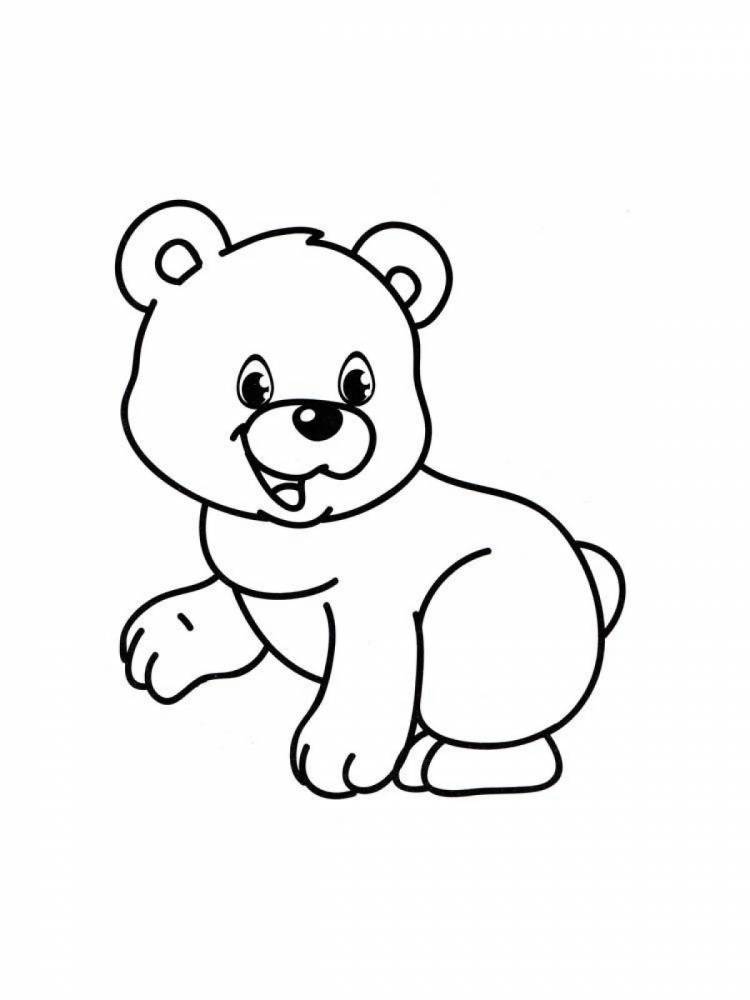 Раскраски Медведь картинка для детей 