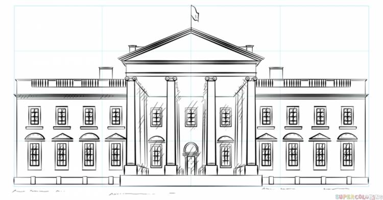 Как нарисовать Белый дом