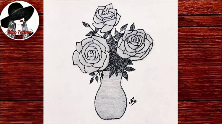 Как нарисовать Розы В Вазе