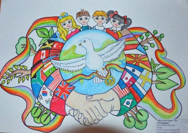 Рисунок на тему дружба народов 