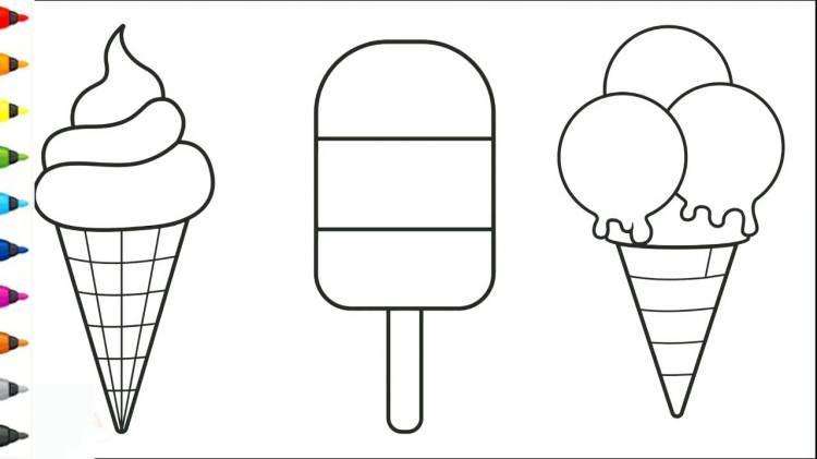 Легкие рисунки мороженого