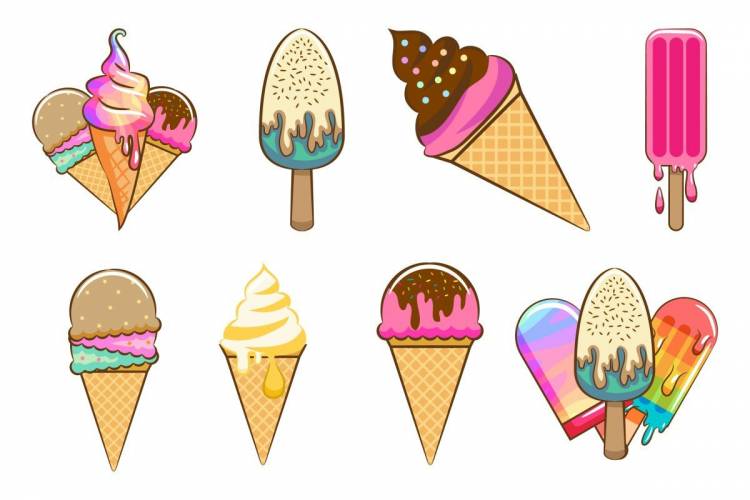 Рисунки для срисовки легкие мороженое
