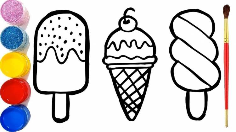 Рисунки мороженого для начинающих 