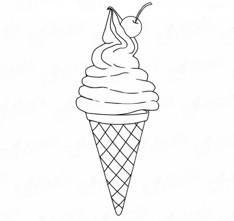 Мороженое рожок рисунок