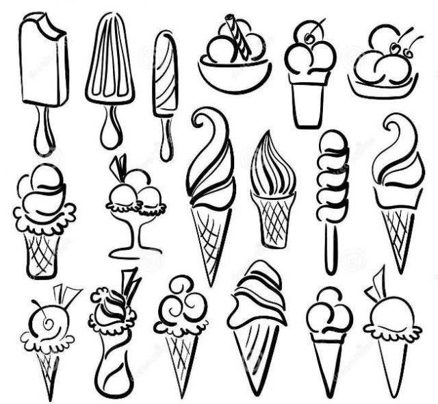 Рисунки для срисовки мороженое 
