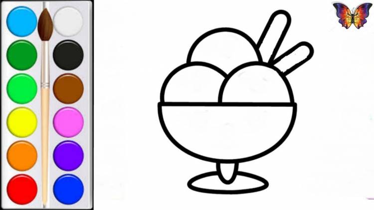 How to draw an ICE CREAM coloring ice cream for kids