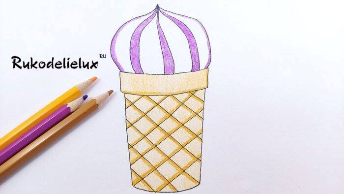 Как нарисовать мороженое легко и красиво