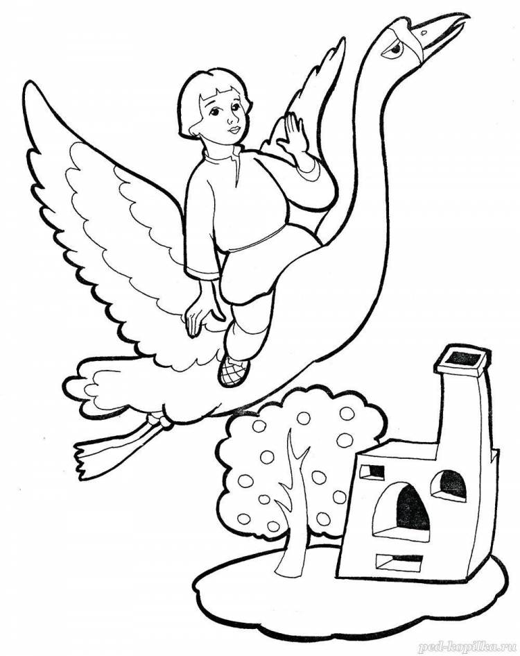 Гуси лебеди рисунок для детей 1 класса. Сказка-раскраска. Гуси-лебеди. Гуси лебеди раскраска для детей. Лебедь раскраска. Гуси лебеди рисунок.
