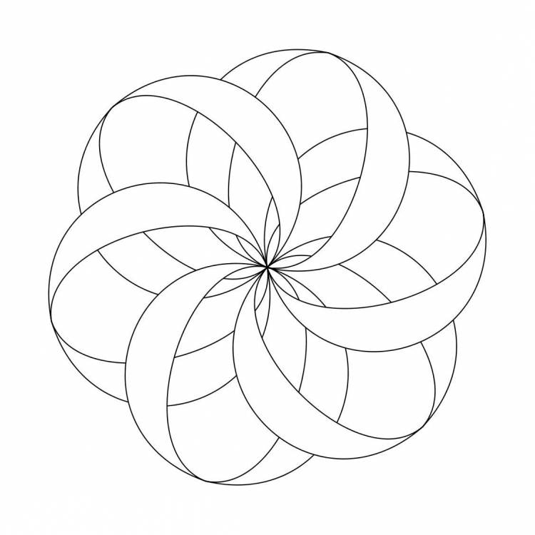 Рисунок цветка циркулем
