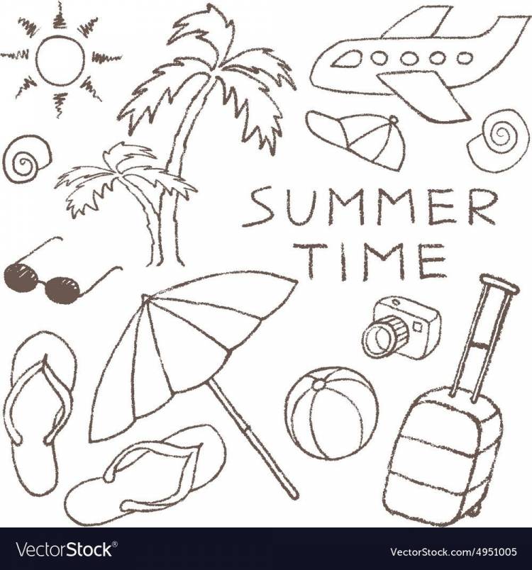 Легкий маленький рисунок на тему лето 