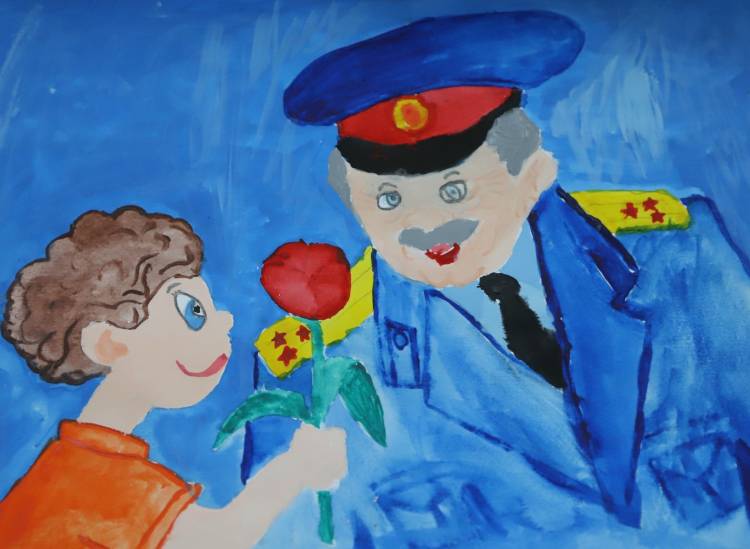 Дети белгородских полицейских нарисовали родителей на службе