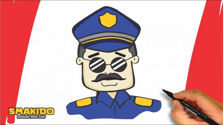Как нарисовать забавного полицейского