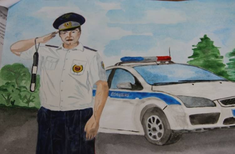 В крае дети полицейских нарисовали своих родителей » Запад