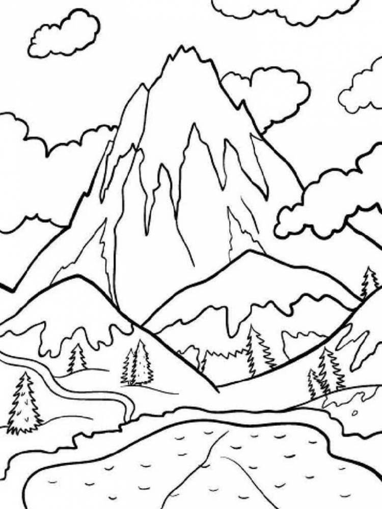 Раскраски Горы для детей