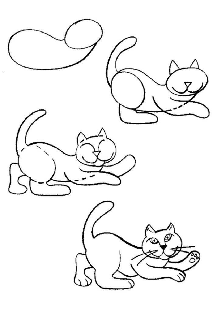 Как быстро нарисовать кота