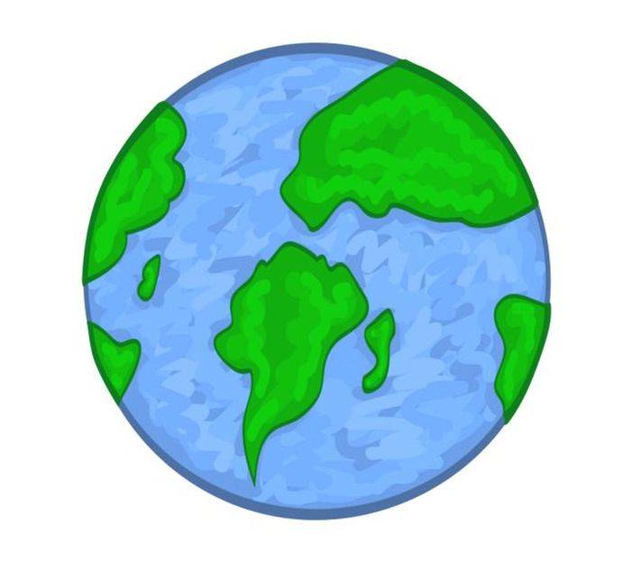 Рисунки планеты Земля цветными карандашами и красками для детей