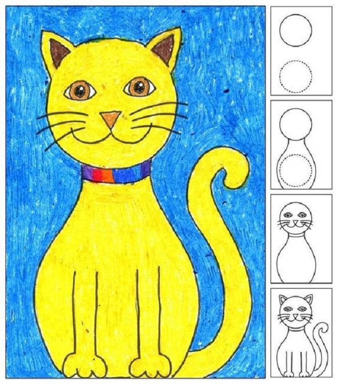 Как нарисовать кота для детей