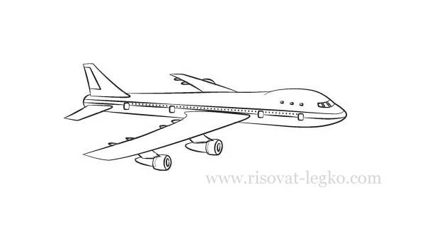 Как нарисовать самолет поэтапно карандашом