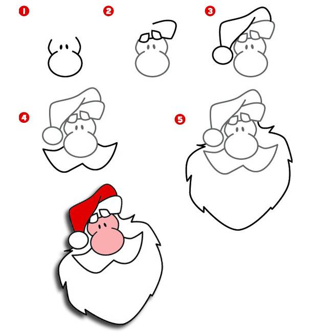 Как нарисовать Деда Мороза поэтапно