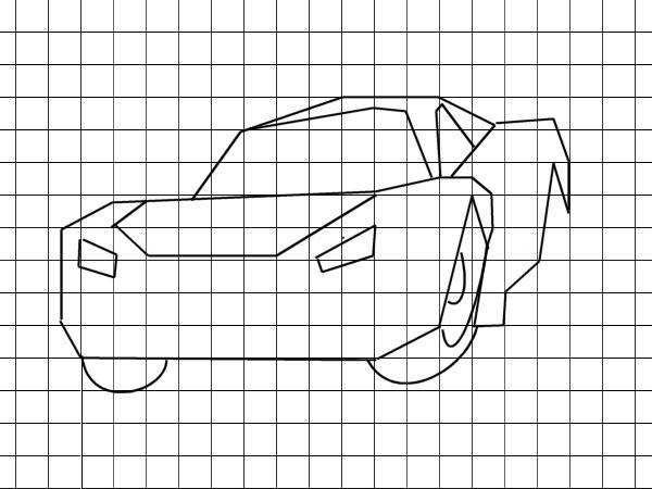 Рисунки машин по клеточкам в тетради, как нарисовать автомобиль по клеткам