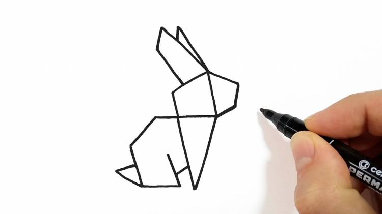 Как нарисовать КРОЛИКА из геометрических фигур