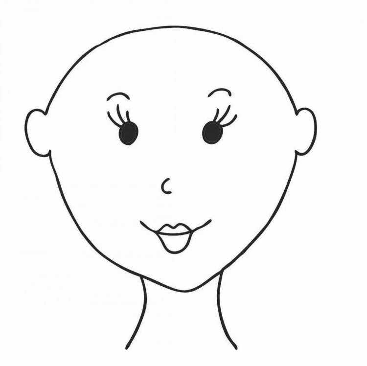 Раскраски Лицо без волос для детей 