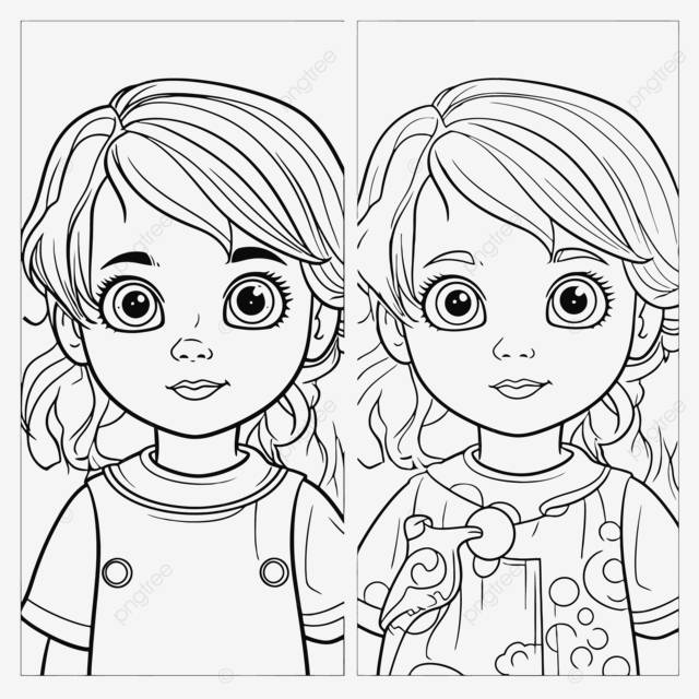 раскраски для девочек новые как рисовать черты лица и контур волос рисунок эскиз вектор PNG , плакаты рисунок, плакаты наброски, эскиз плаката PNG картинки и пнг рисунок для бесплатной загрузки