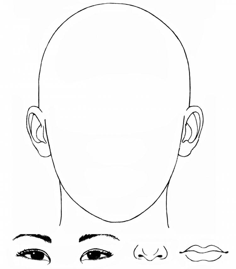 Рисунок лицо человека без волос