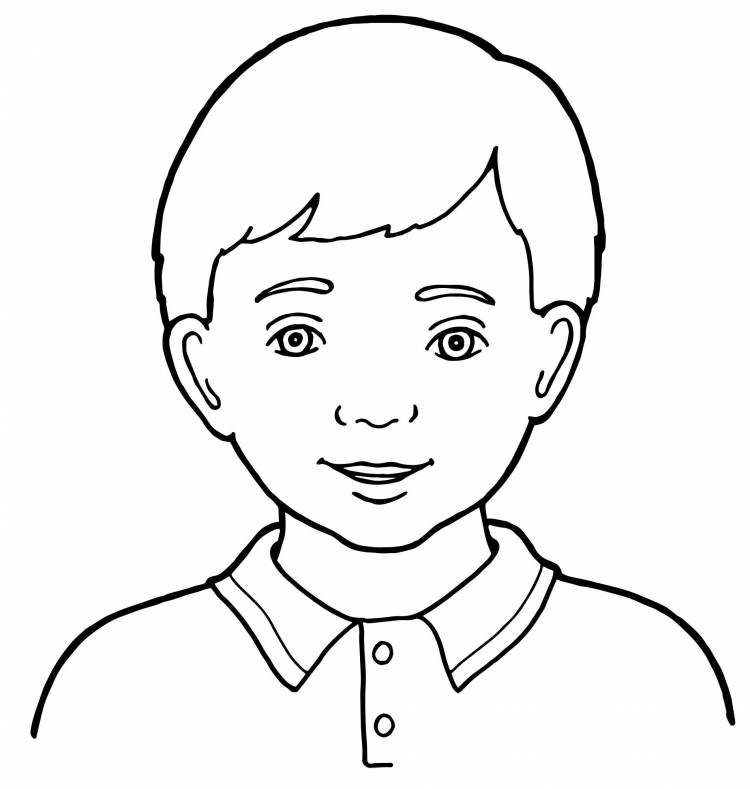 Лицо мальчика раскраска для детей
