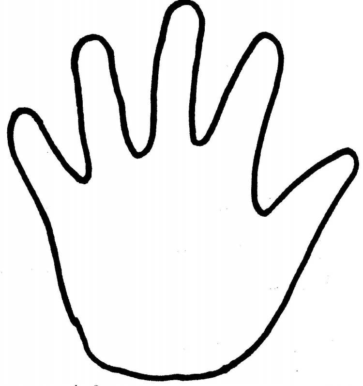 Раскраски Руки, Раскраска Контур руки для вырезания Контур руки и ладошки для вырезания