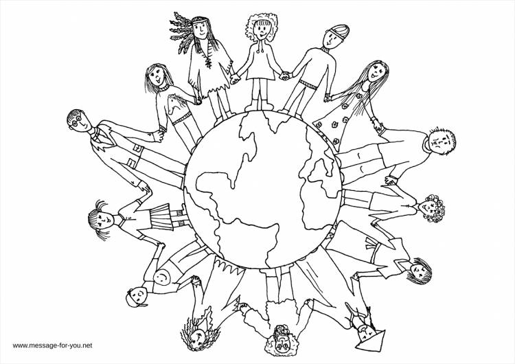 Рисунок карандашом дружба народов мира