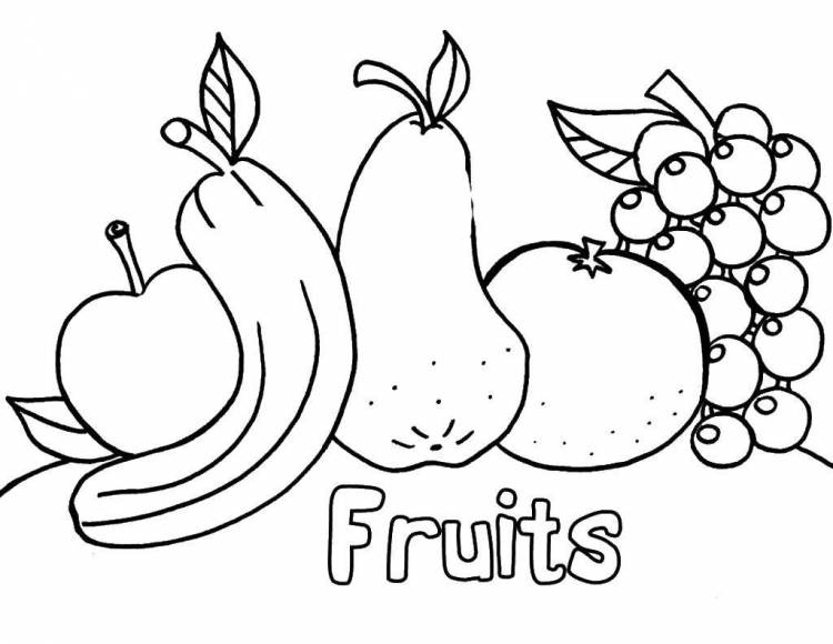 Раскраски Раскраска Полезные фрукты фрукты, скачать распечатать раскраски
