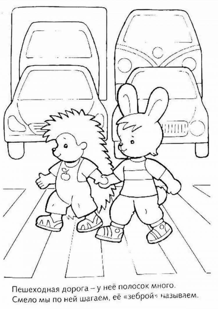 Раскраски Рисунки для детей правила дорожного движения для детей 