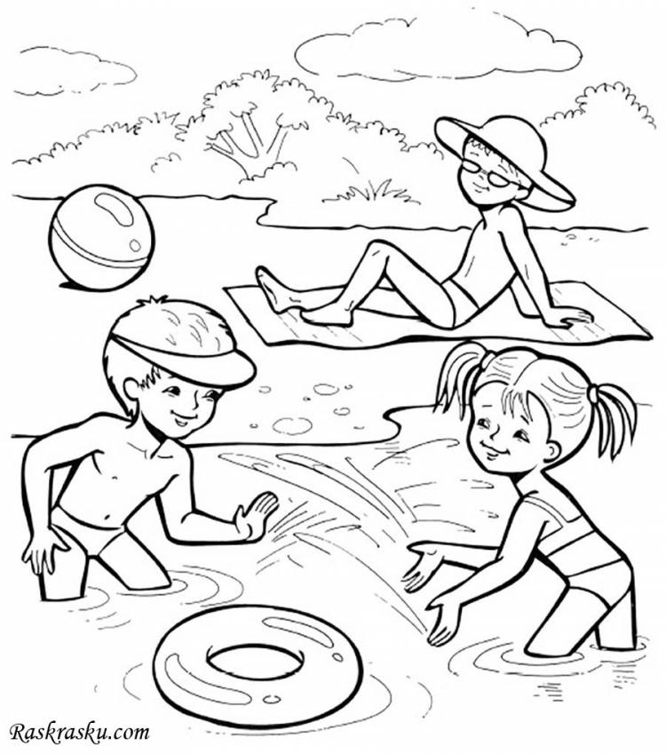Безопасность на воде раскраски для детей