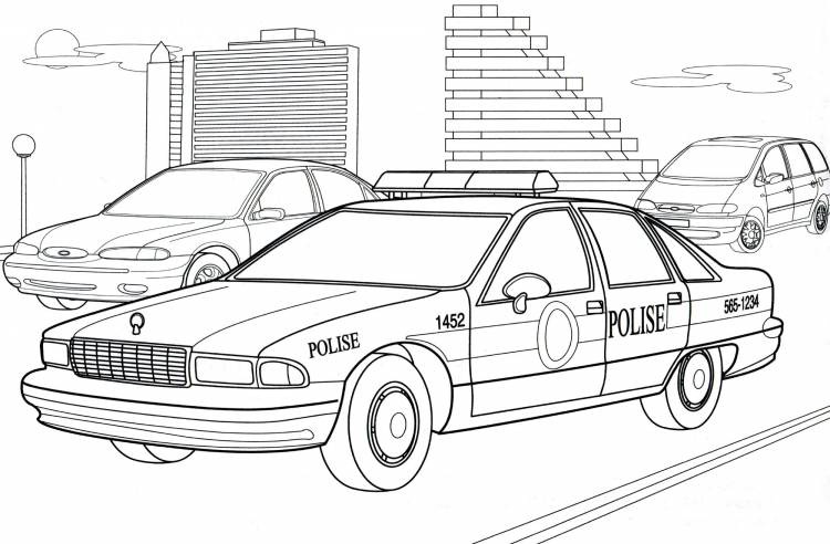 Раскраска Полицейская машина США
