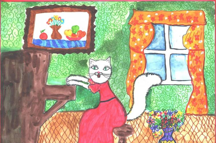 Рисунок кошкин дом