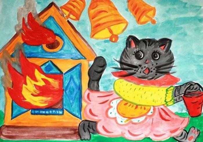 Рисунок на тему кошкин дом маршака 