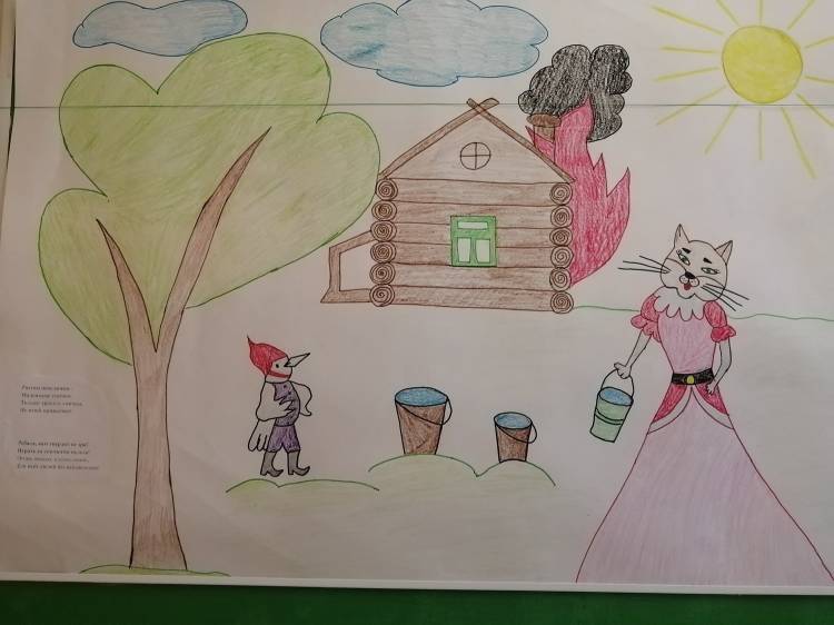 Рисунок к сказке кошкин дом