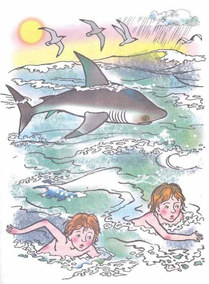 Рисунок к рассказу акула для учеников