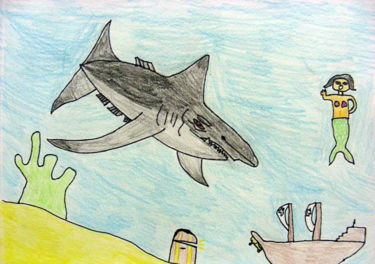 Иллюстрация к рассказу акула толстого