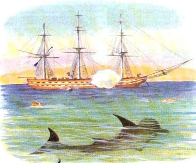 Рассказ акула Толстого в картинках и рисунках красками