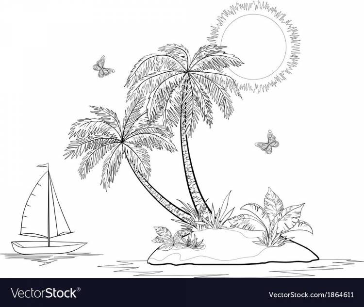 Рисунок к романсу островок