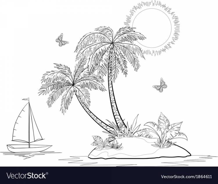 Рисунок к романсу островок