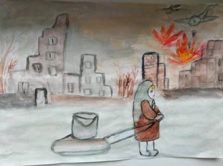 Блокадный ленинград рисунки детей