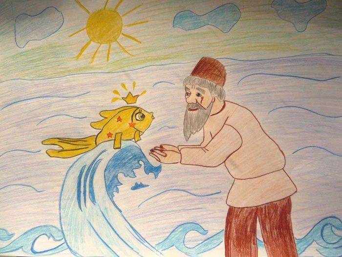 Сказка о рыбаке и рыбке картинки и детские рисунки