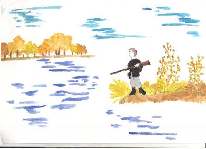 Рисунок к рассказу васюткино озеро для учеников