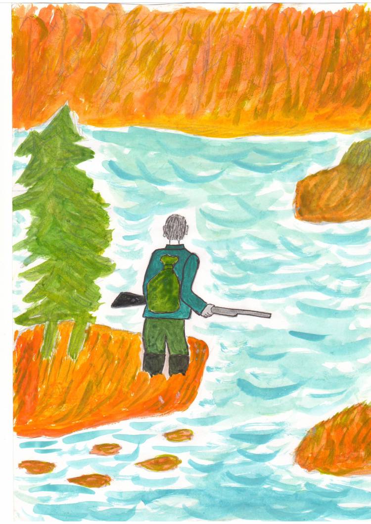 Иллюстрация к сказке Васюткино озеро Астафьев