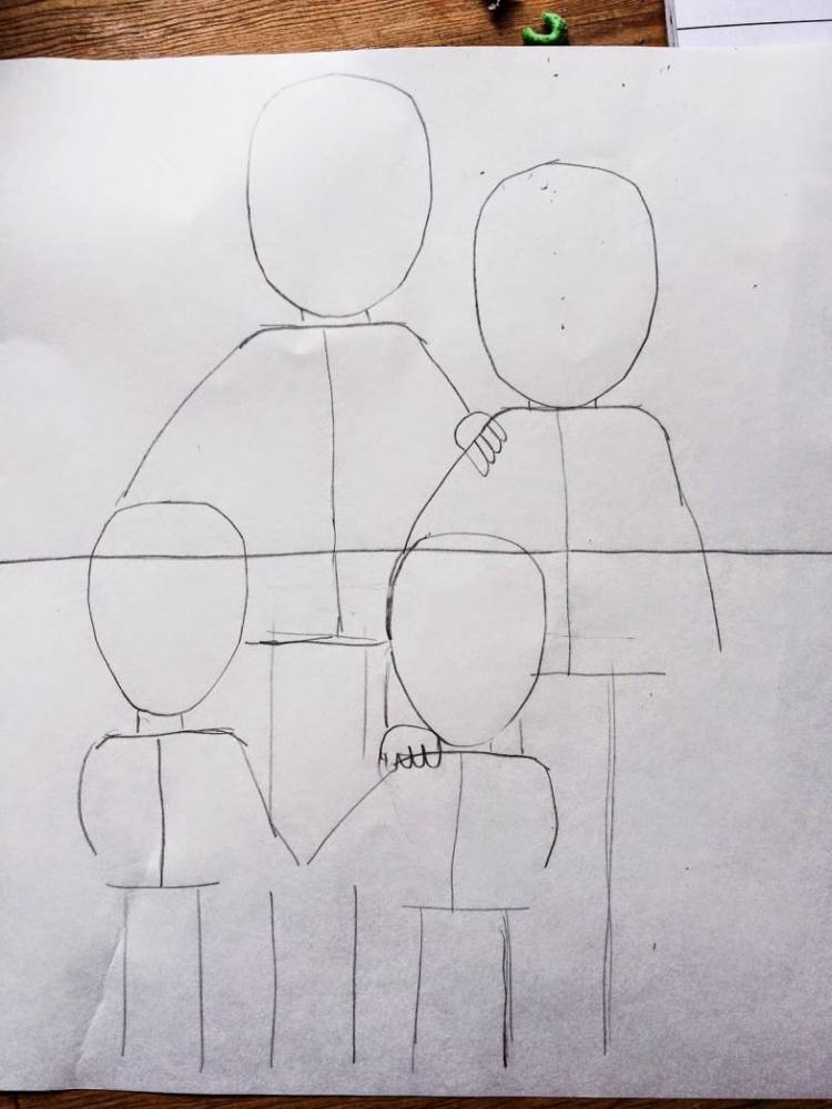 Рисунок семьи поэтапно